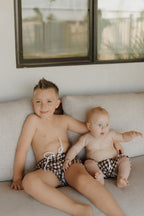 Child Boardshort | Chocolate Gingham