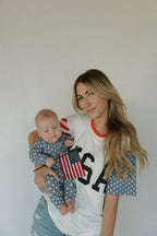 Bamboo Zip Pajamas Zipper Romper| Star Spangled