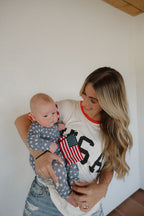 Bamboo Zip Pajamas Zipper Romper| Star Spangled