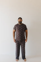 Bamboo Men's Short Sleeve Pajama | Charcoal Arm Day