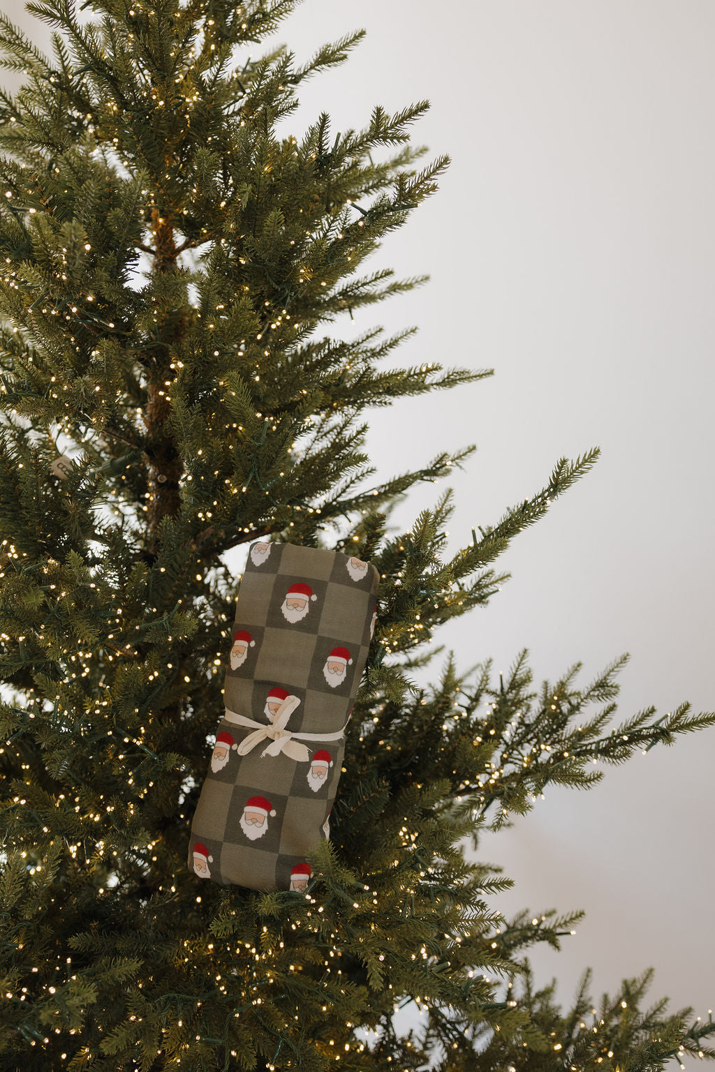 Muslin Swaddle | Santa Checkerboard