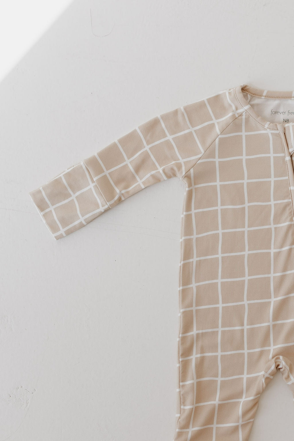 Bamboo Zip Pajamas | Grid Zipper Romper