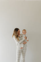 Bamboo Zip Pajamas Zipper Romper | Picnic Plaid