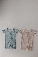Bamboo Zip Shortie Zipper Romper | Duke
