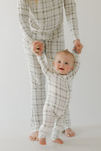 Bamboo Zip Pajamas Zipper Romper | Picnic Plaid