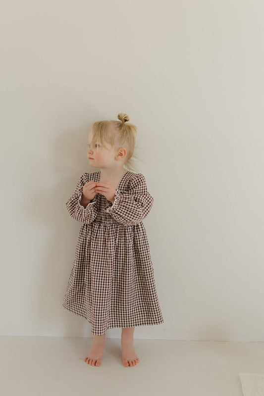Child Long Sleeve Dress | Chocolate Chai