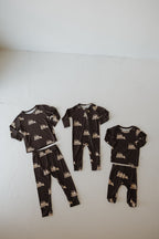 Bamboo Zip Pajamas Zipper Romper | Bulldozer