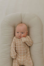 Bamboo Zip Pajamas | Grid Zipper Romper