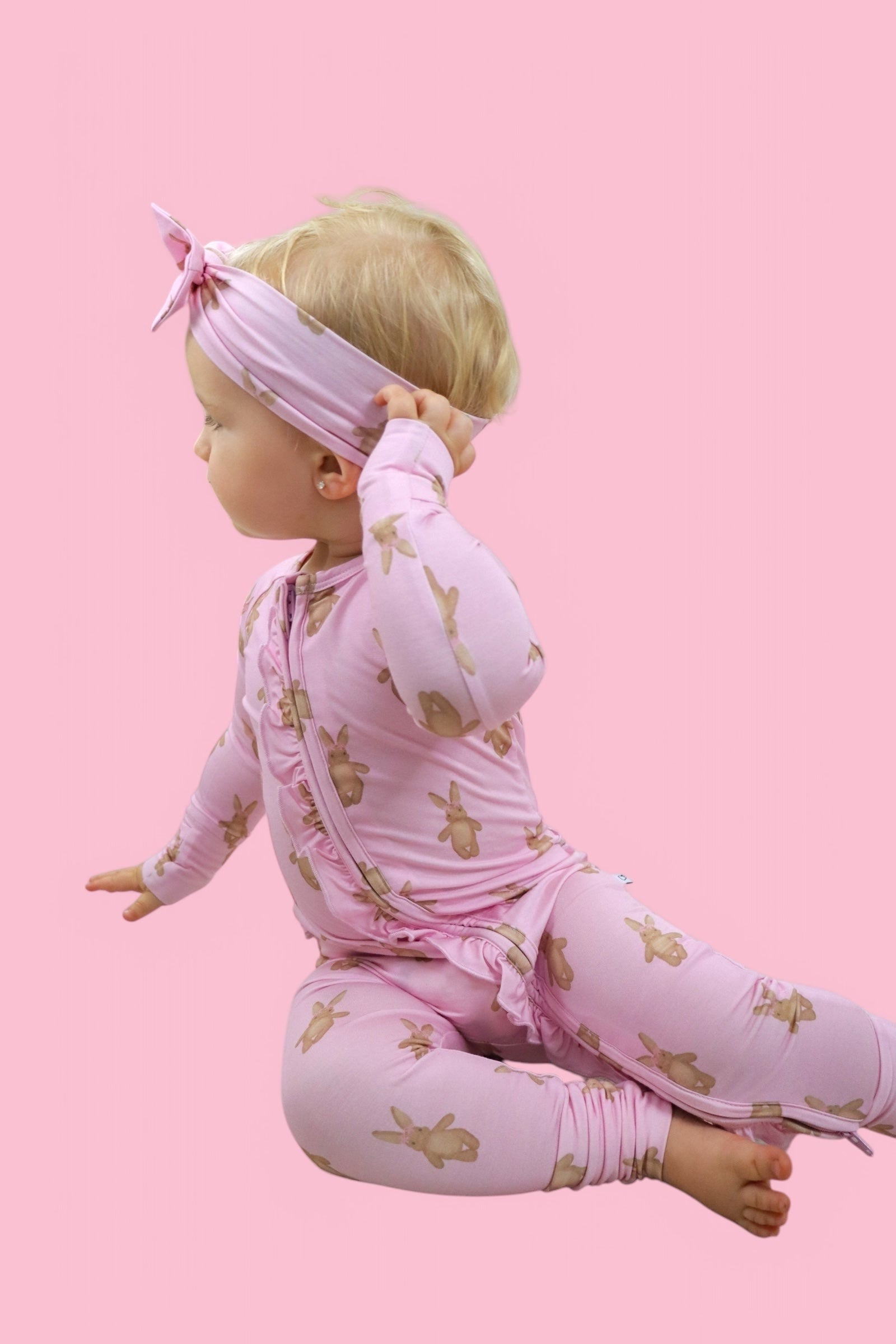 BLUSHIN' BUNNIES DREAM RUFFLE ZIPPER ROMPER