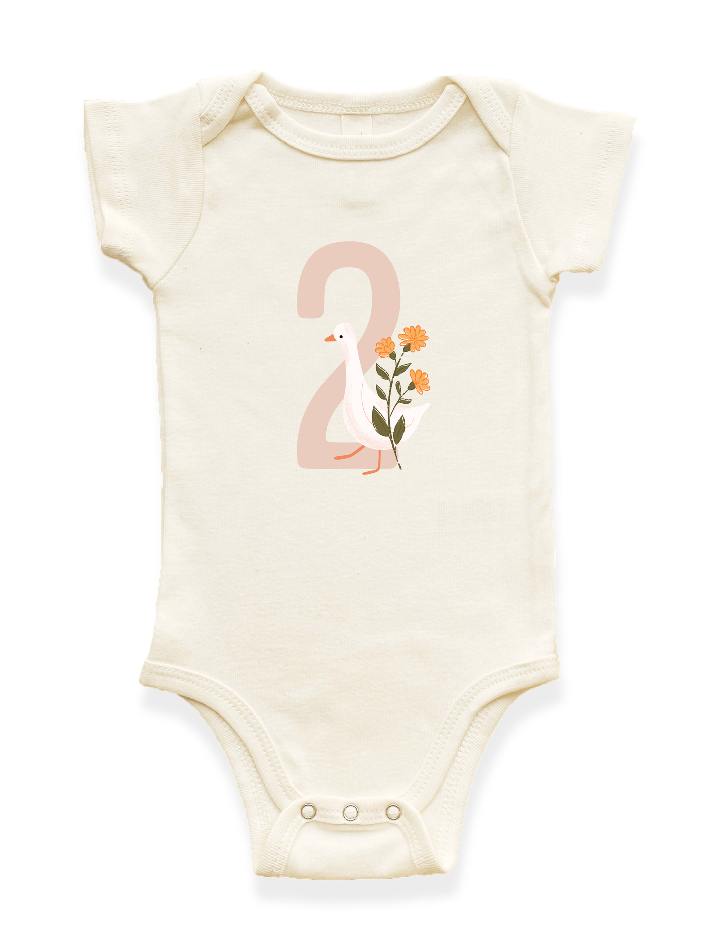 Goose Monthly Milestone Organic Baby Bodysuit