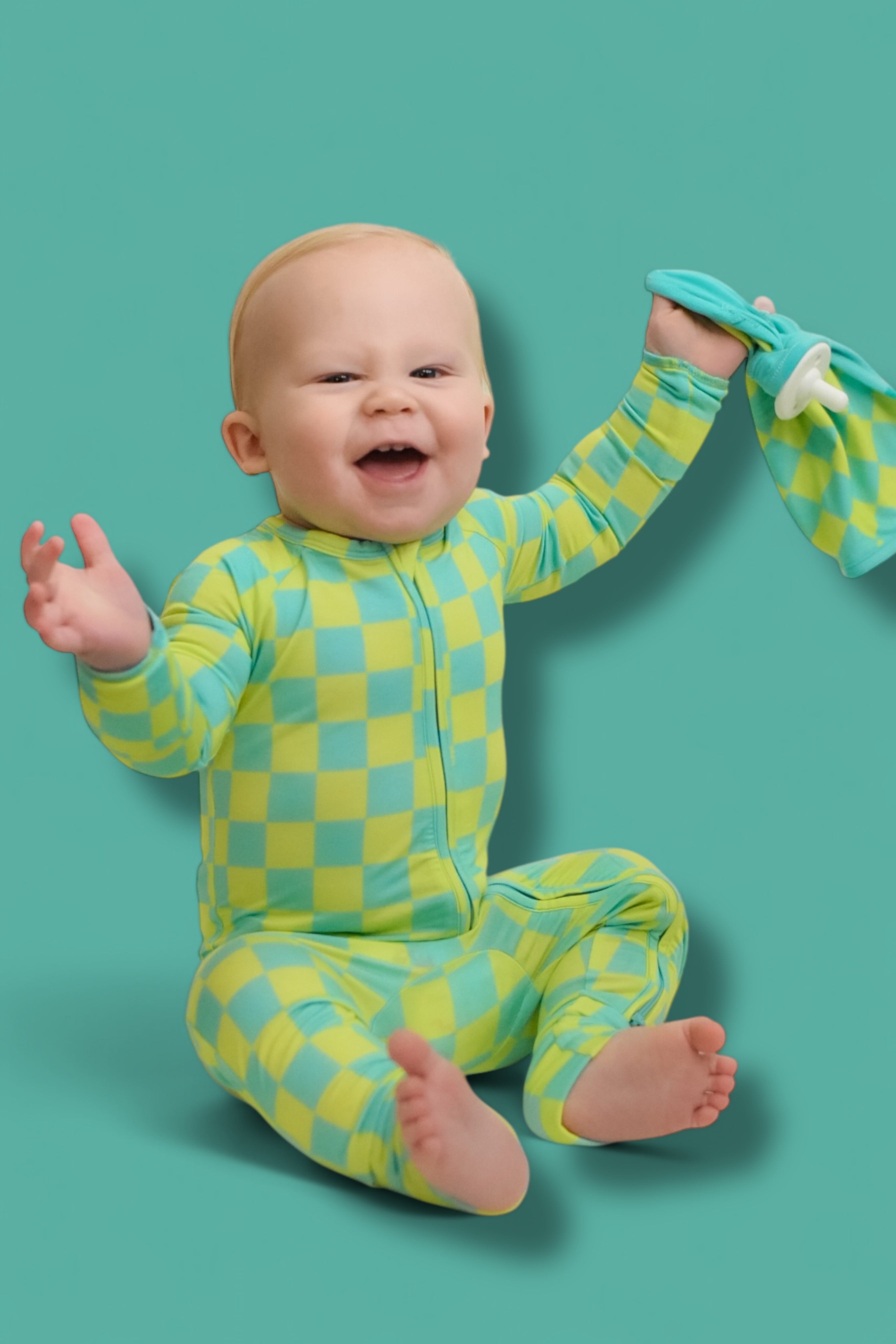 BE BOLD CHECKERS DREAM ZIPPER ROMPER