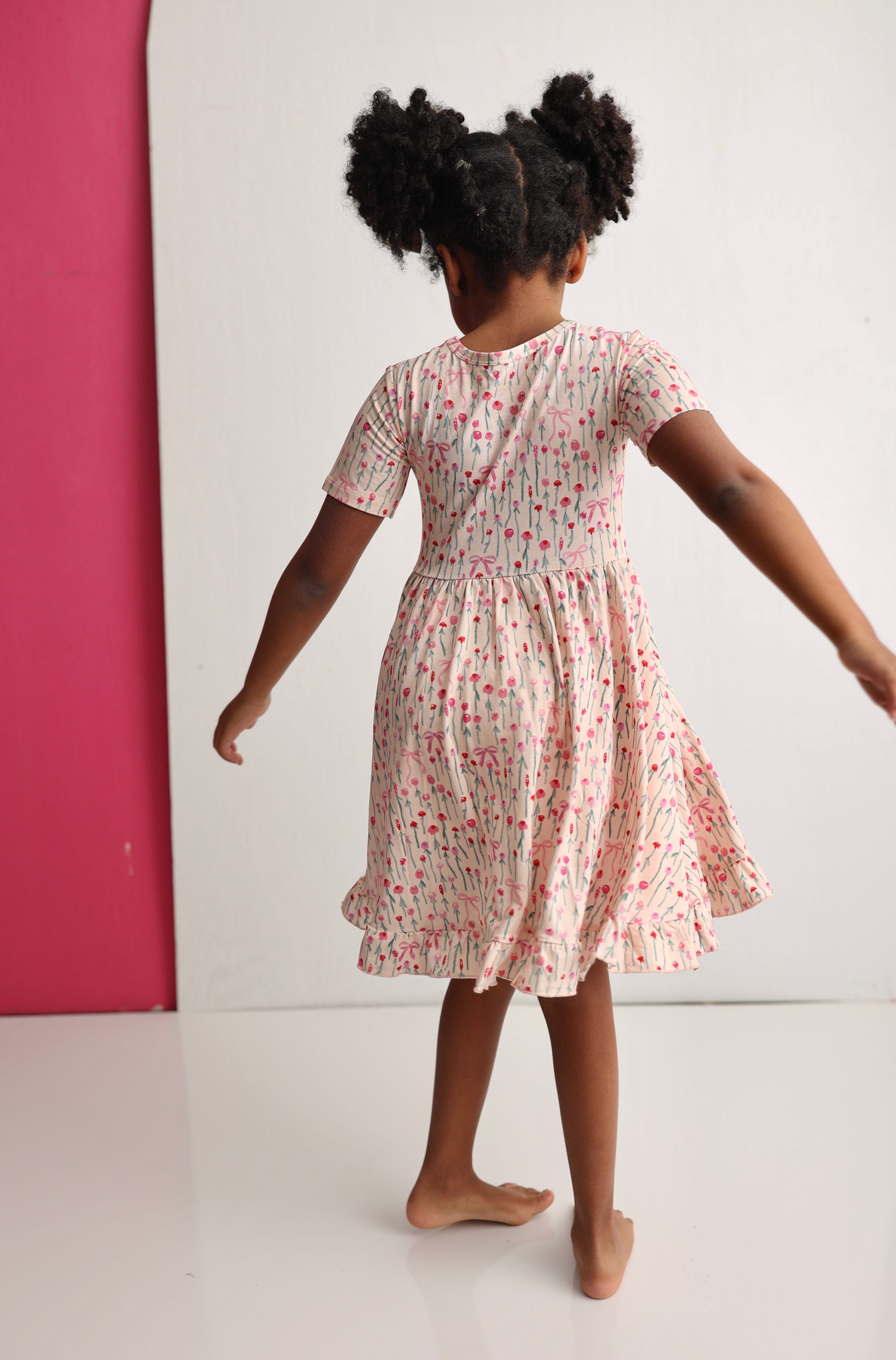 BLOOMS & BOWS FLORAL DREAM RUFFLE DRESS