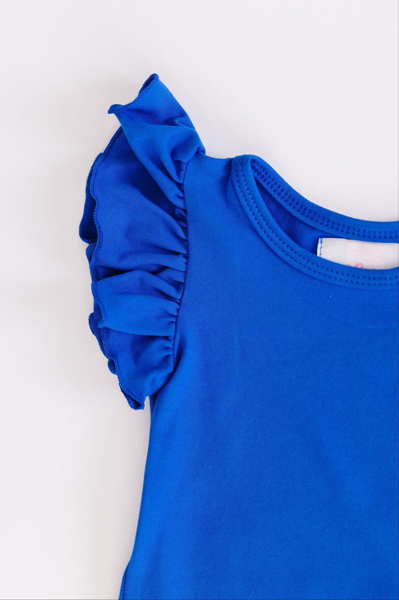 Royal Blue S/S Flutter Bodysuit Romper