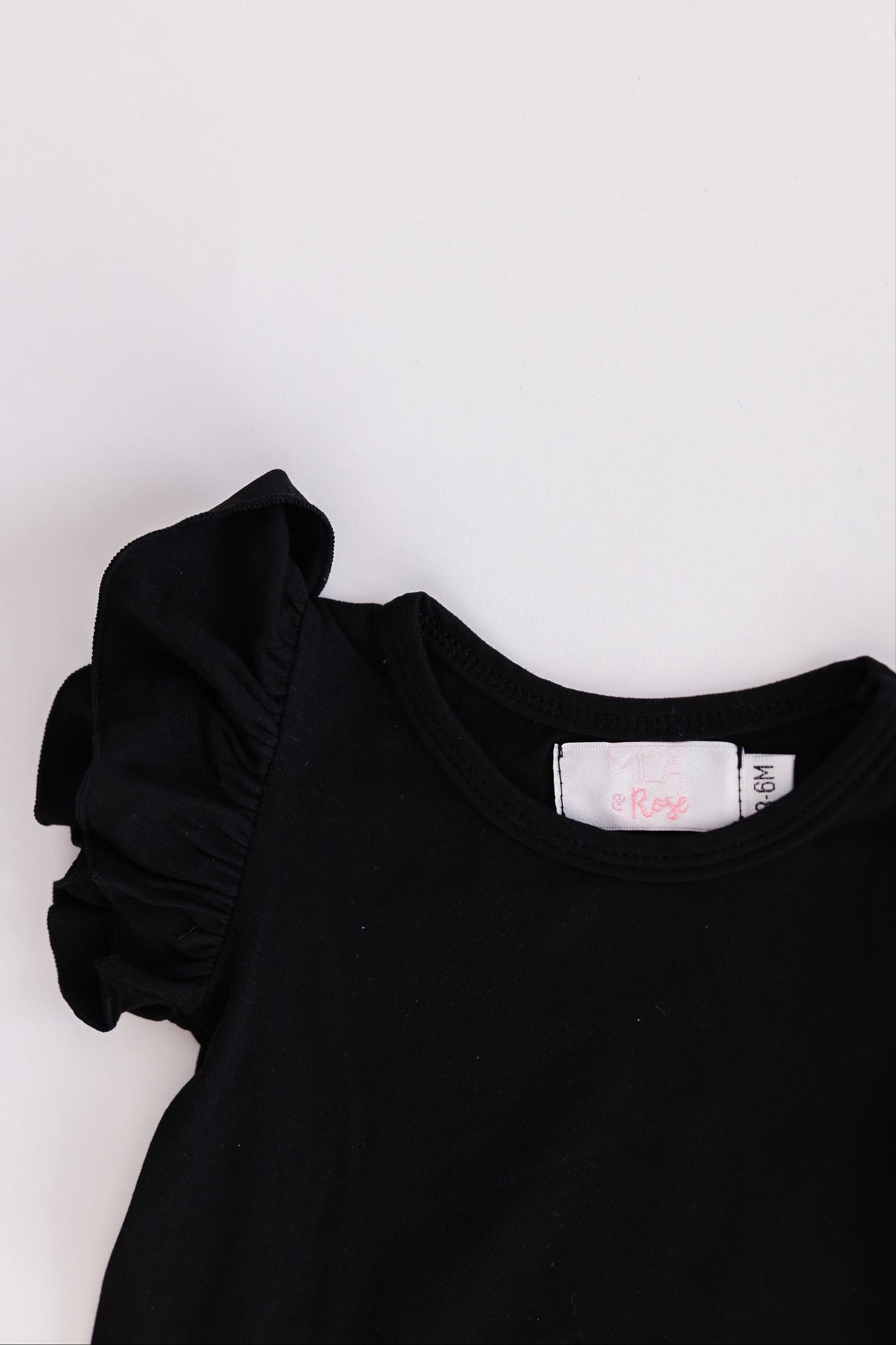 Black S/S Flutter Bodysuit