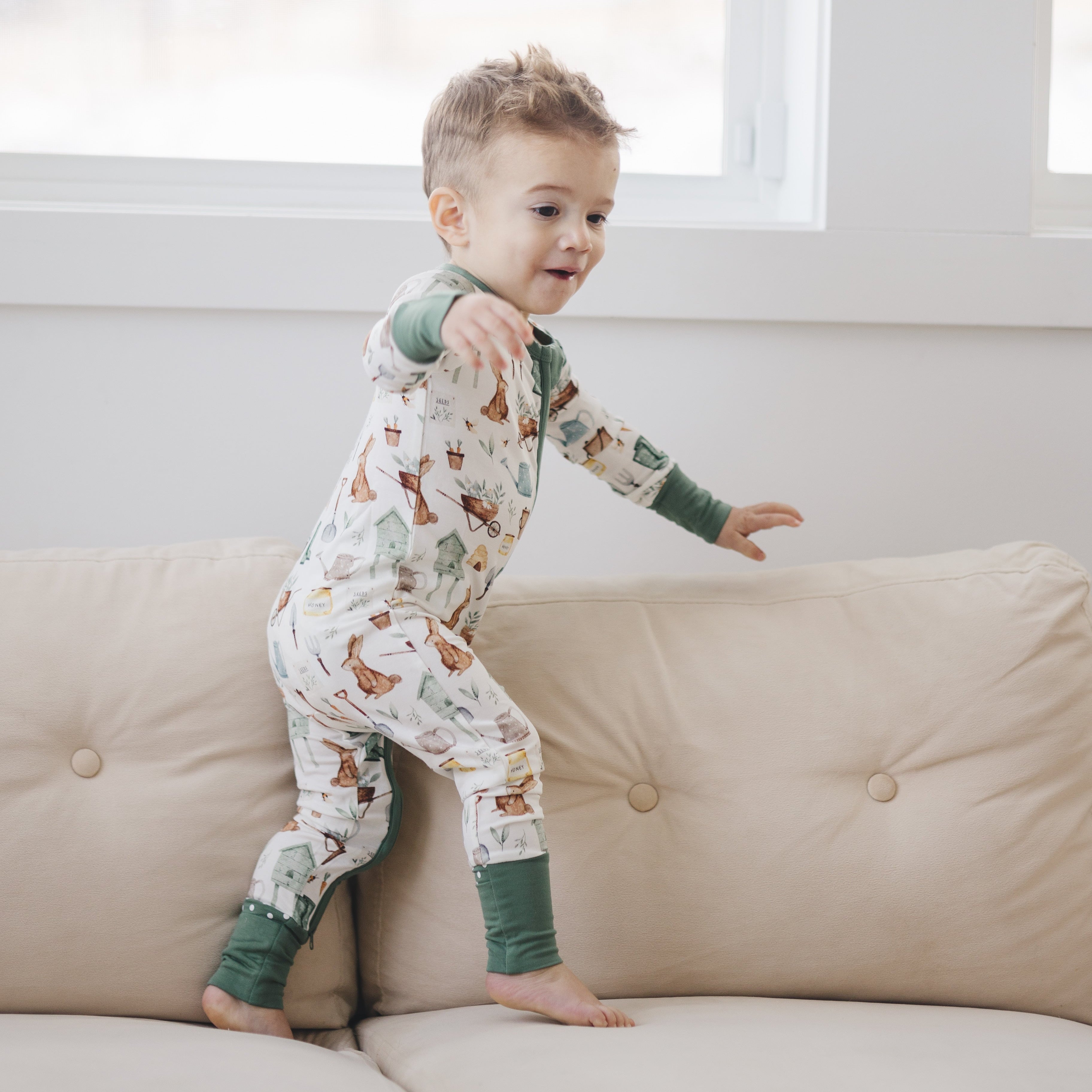 Cottontail Garden Bamboo Zippy Zipper Romper