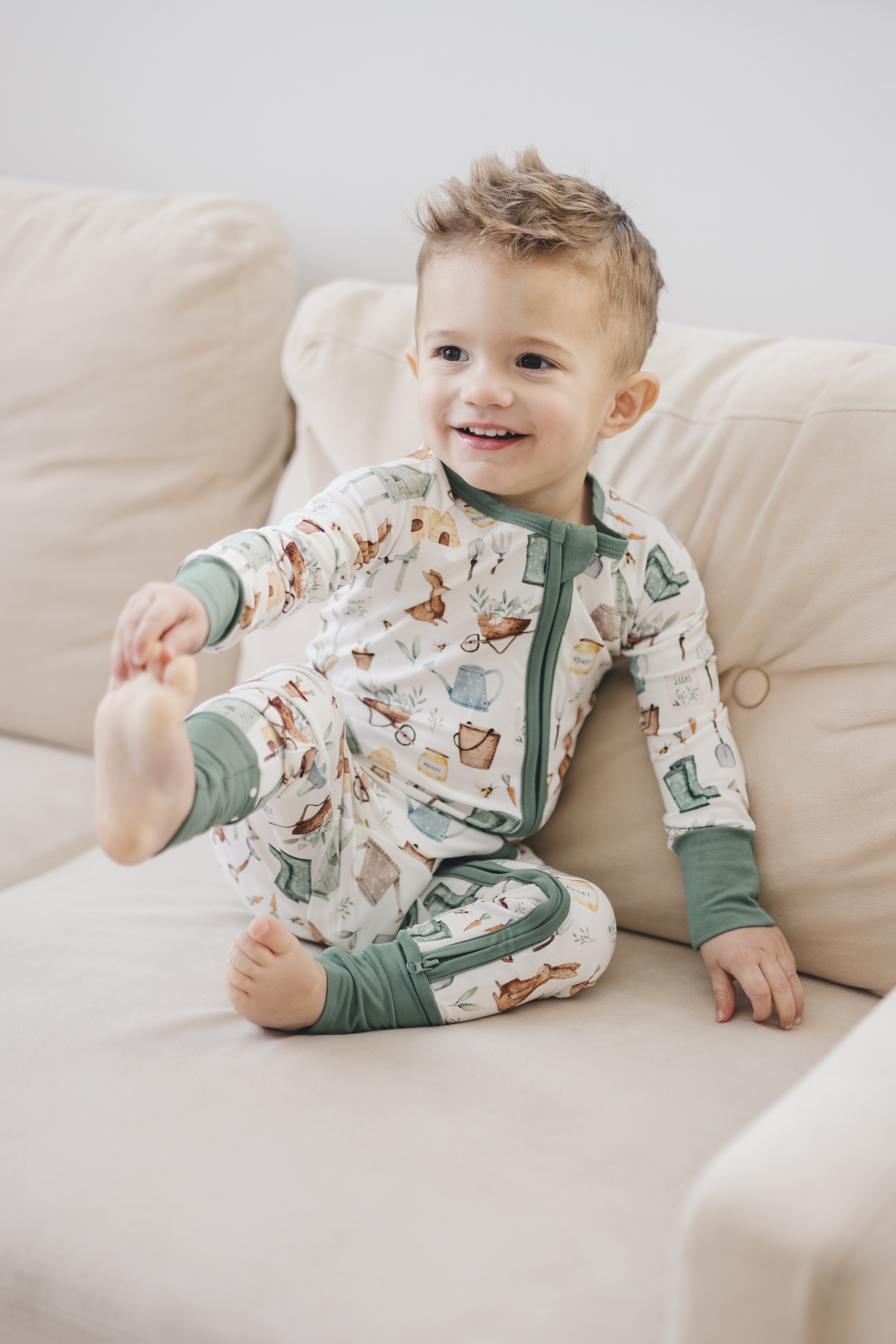 Cottontail Garden Bamboo Zippy Zipper Romper