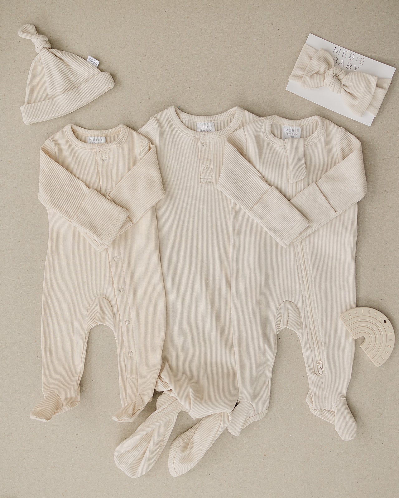 Vanilla Organic Cotton Ribbed Snap Romper
