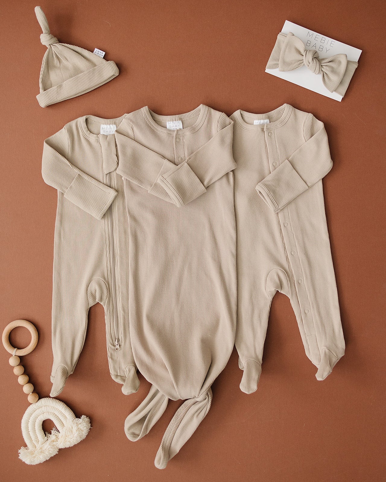 Oatmeal Organic Cotton Ribbed Snap Romper