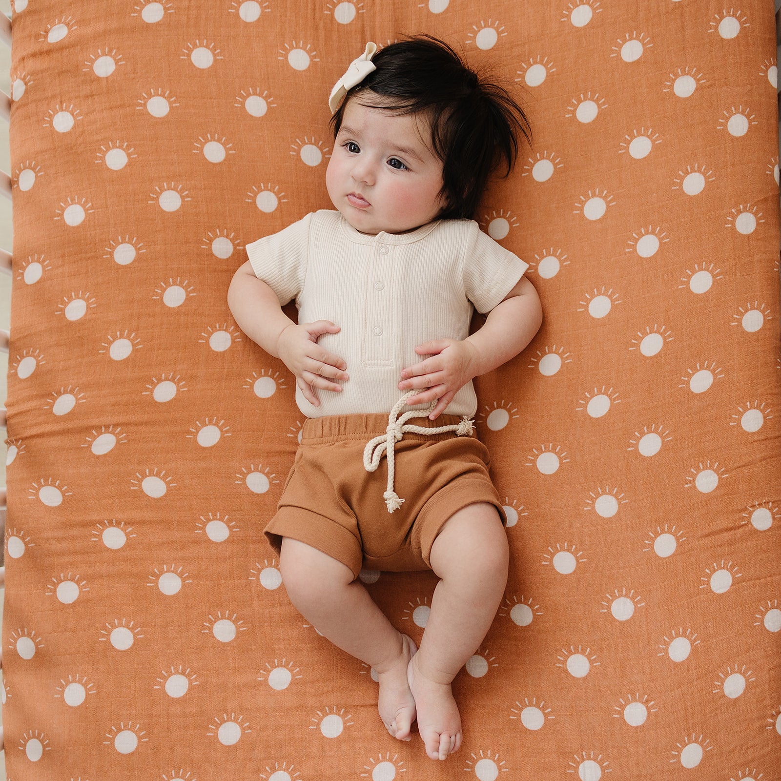 Vanilla Organic Cotton Ribbed Snap Bodysuit Romper