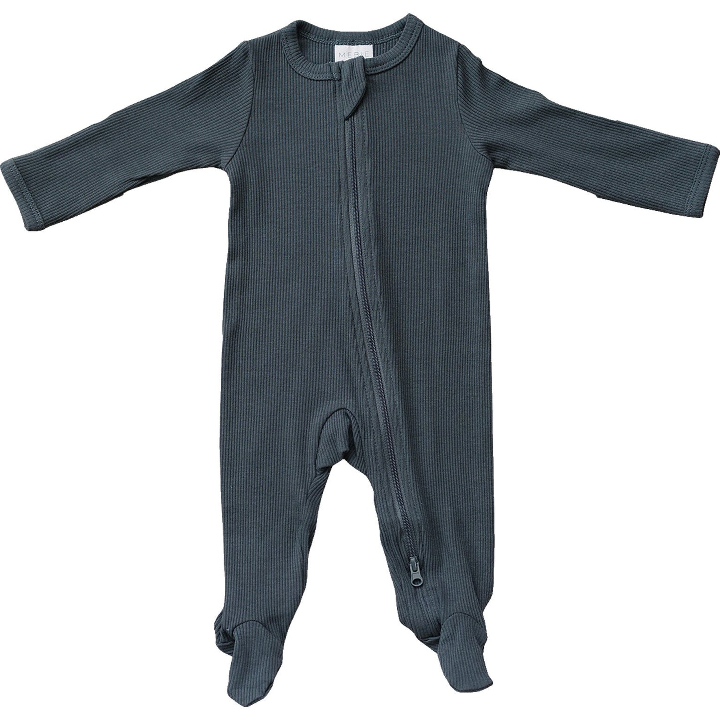 Charcoal Organic Cotton Ribbed Zipper