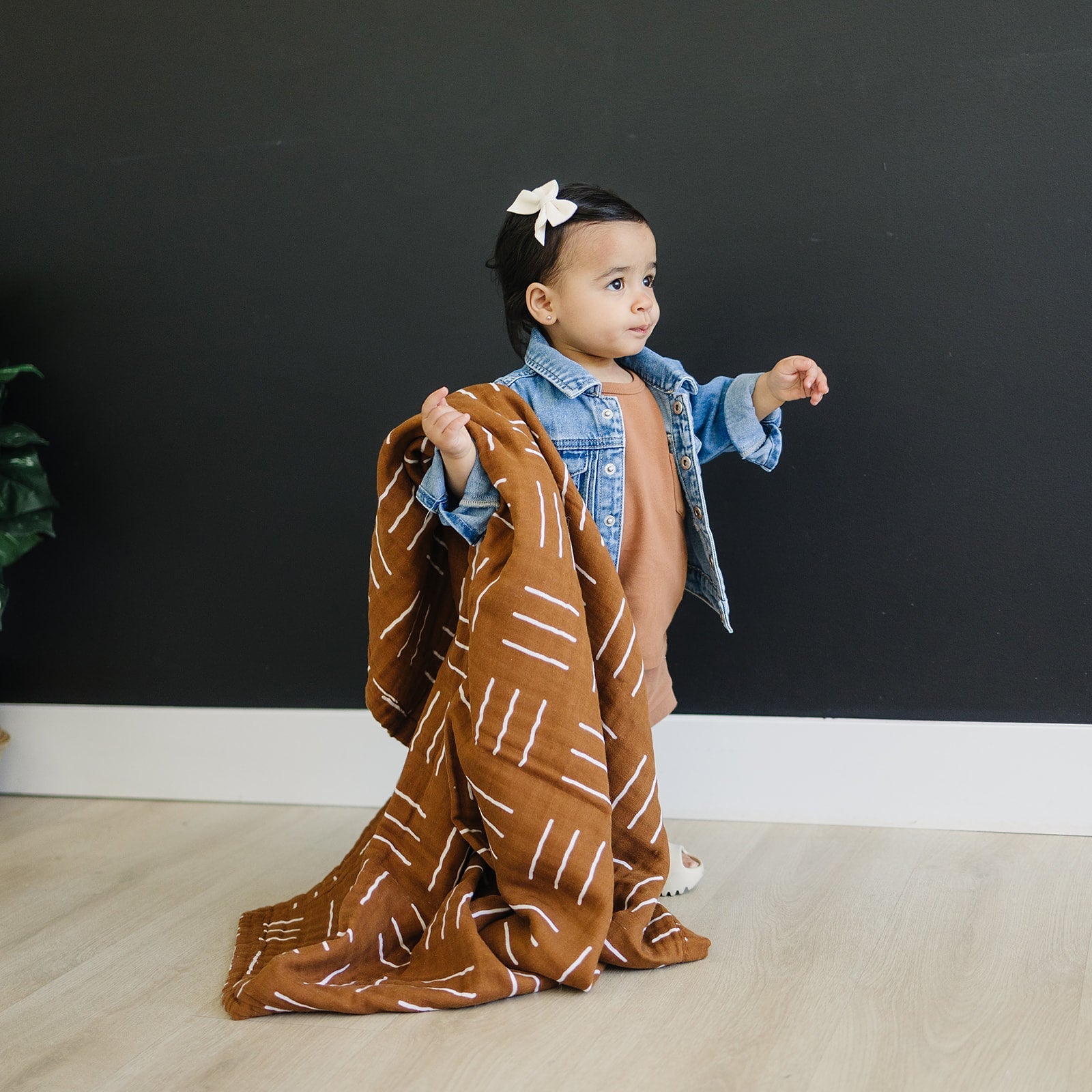 Mustard Mudcloth Muslin Quilt Blanket