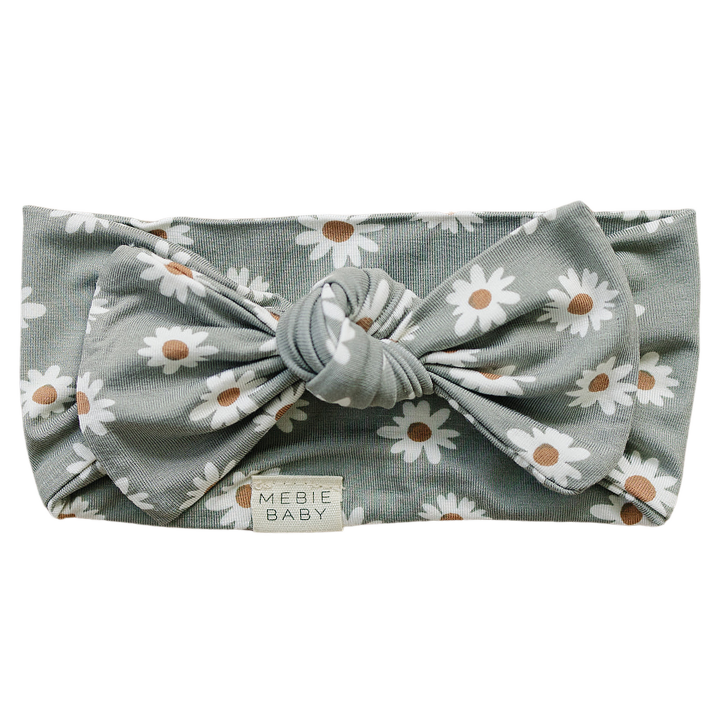 Light Green Daisy Floral Bamboo Head Wrap