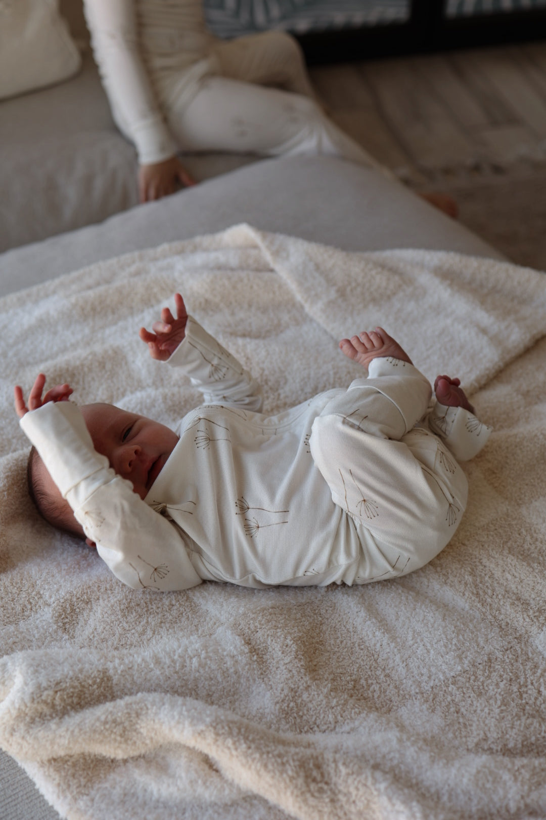 Bamboo Zip Pajamas Floral Romper | Dandelion