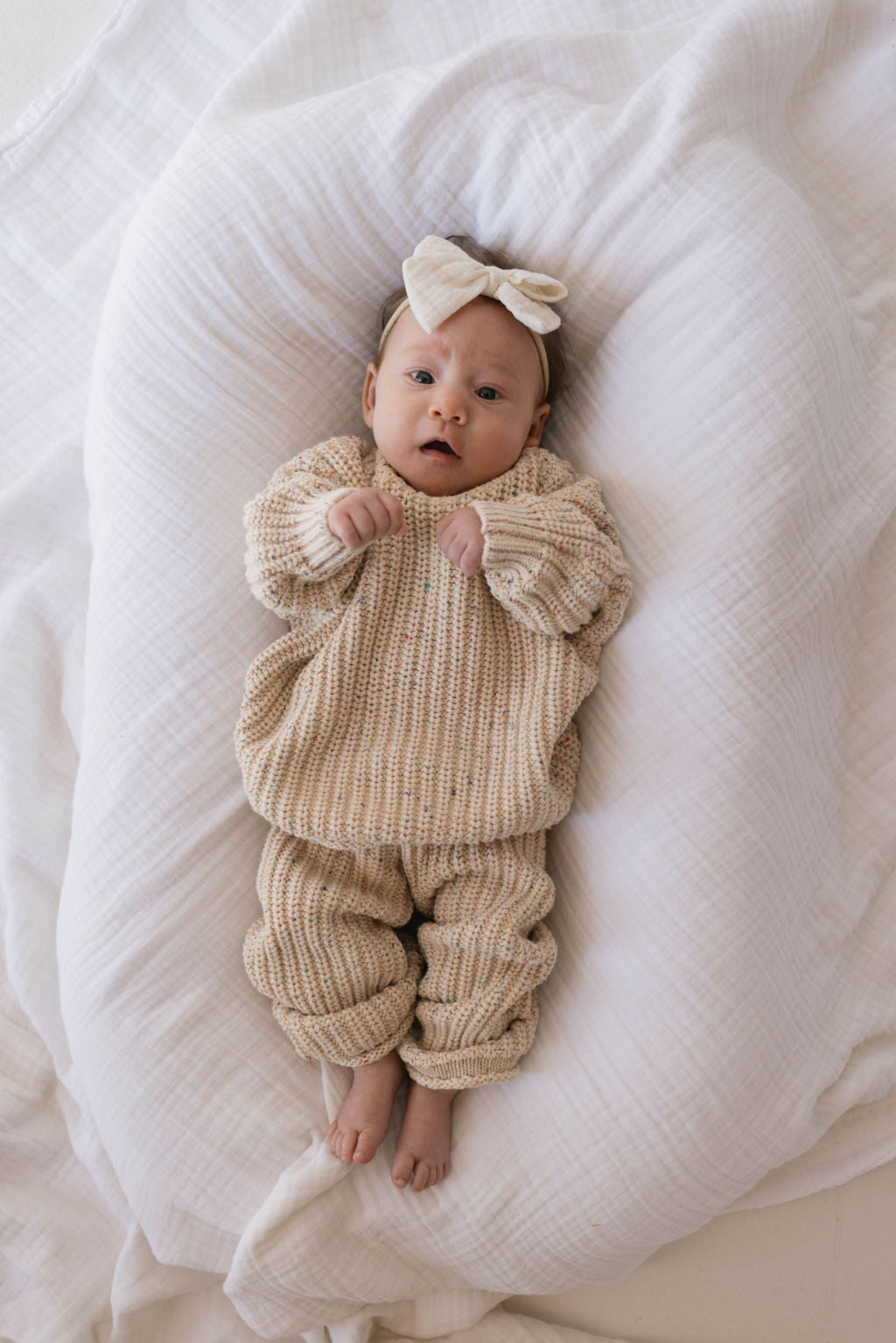 Knit Pant Set | Wheat Confetti