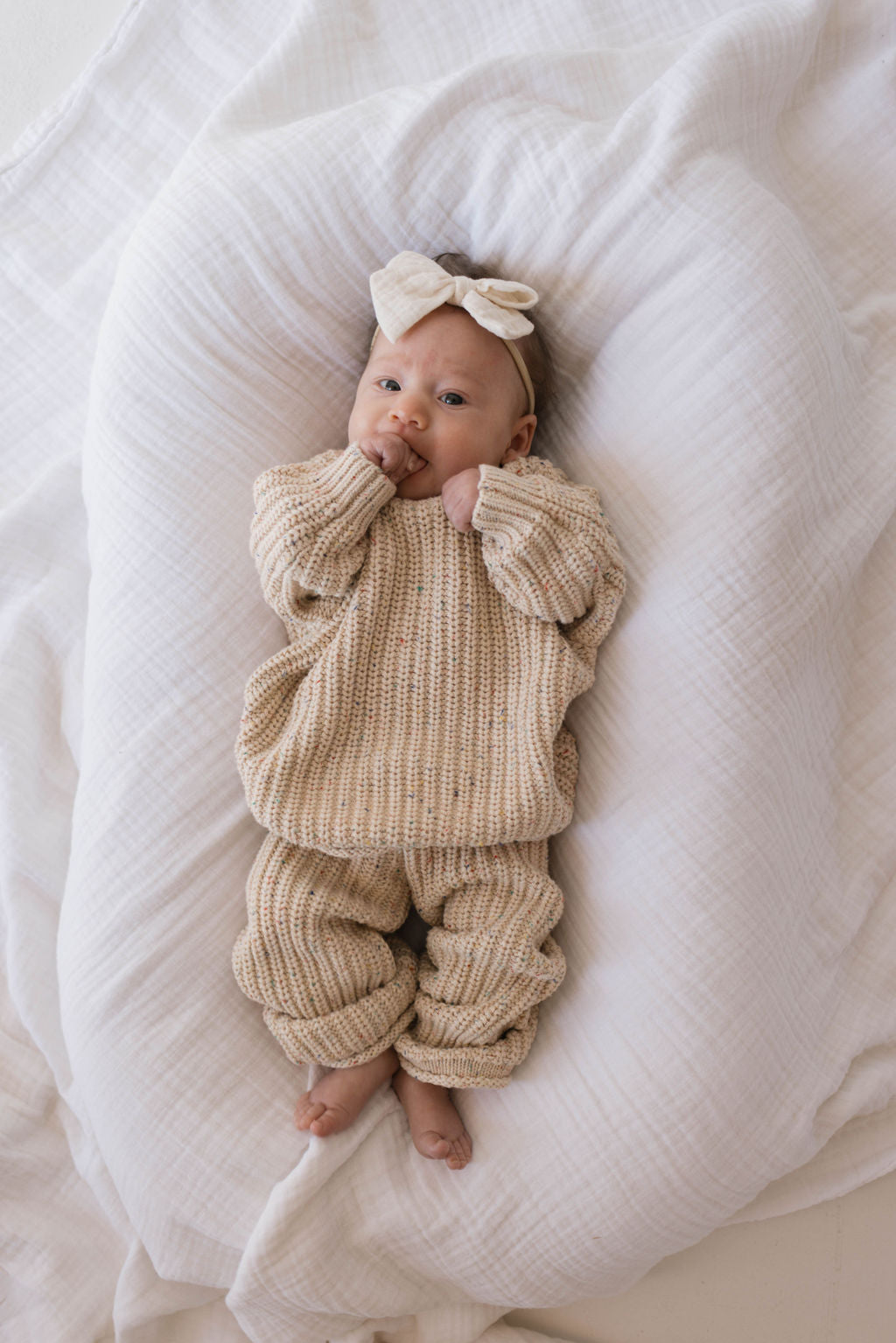 Knit Pant Set | Wheat Confetti