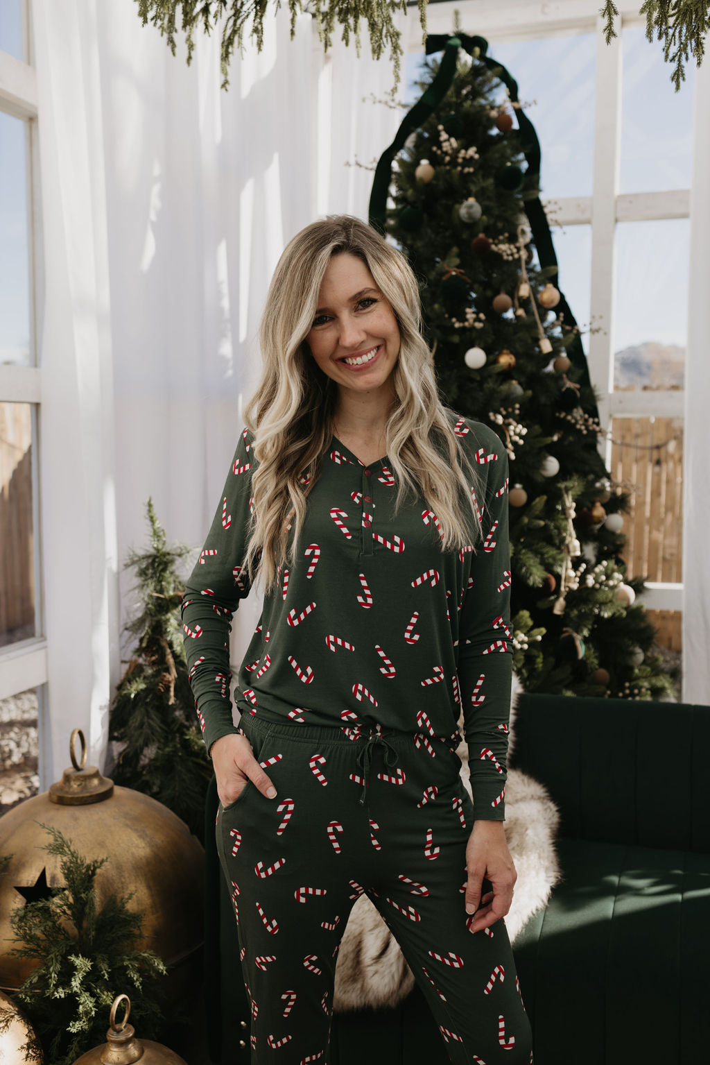 Women's Bamboo Pajamas | Candy Cane Lane 2024