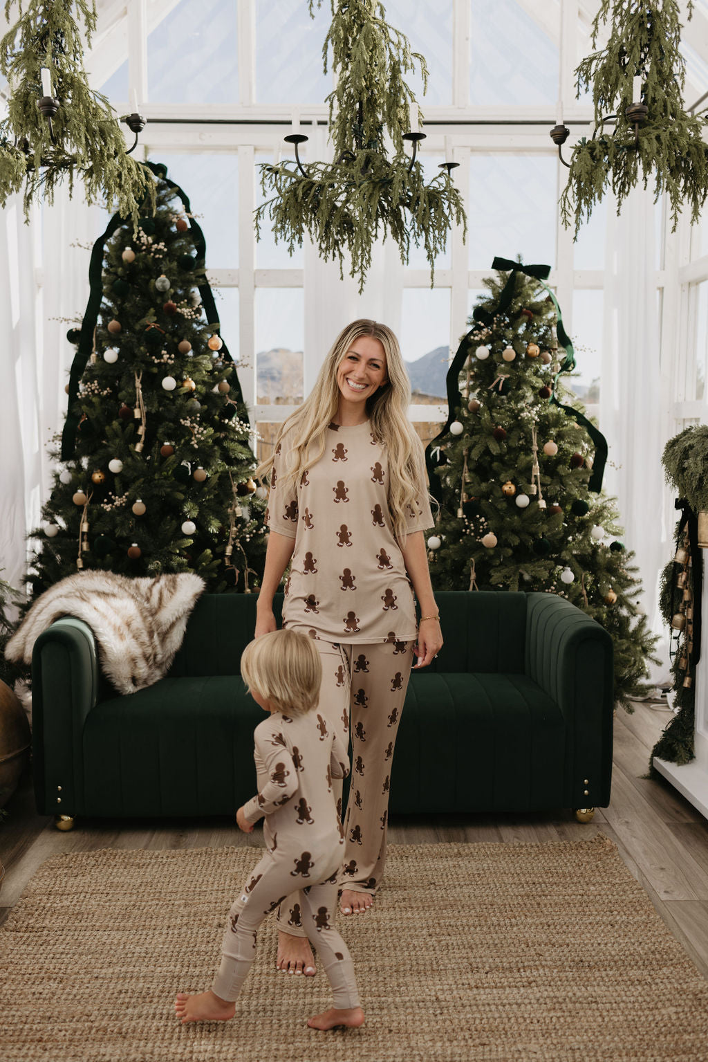 Bamboo Zip Pajamas | Gingerbread