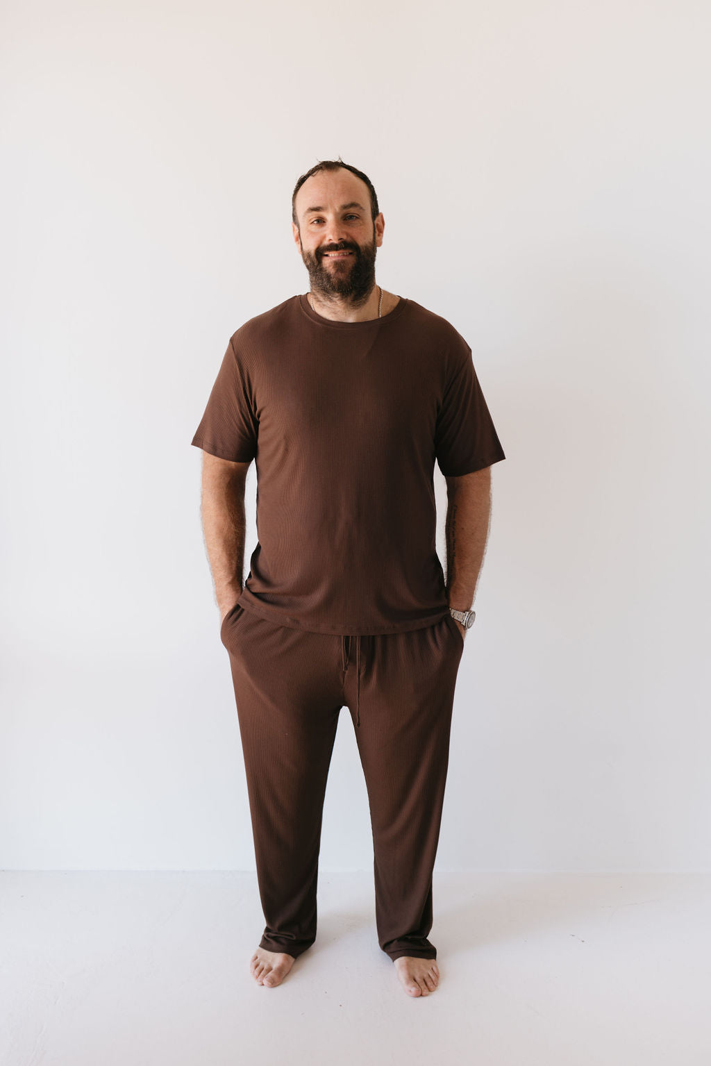 Men's Bamboo Short Sleeve Pajama | Coffee Bean