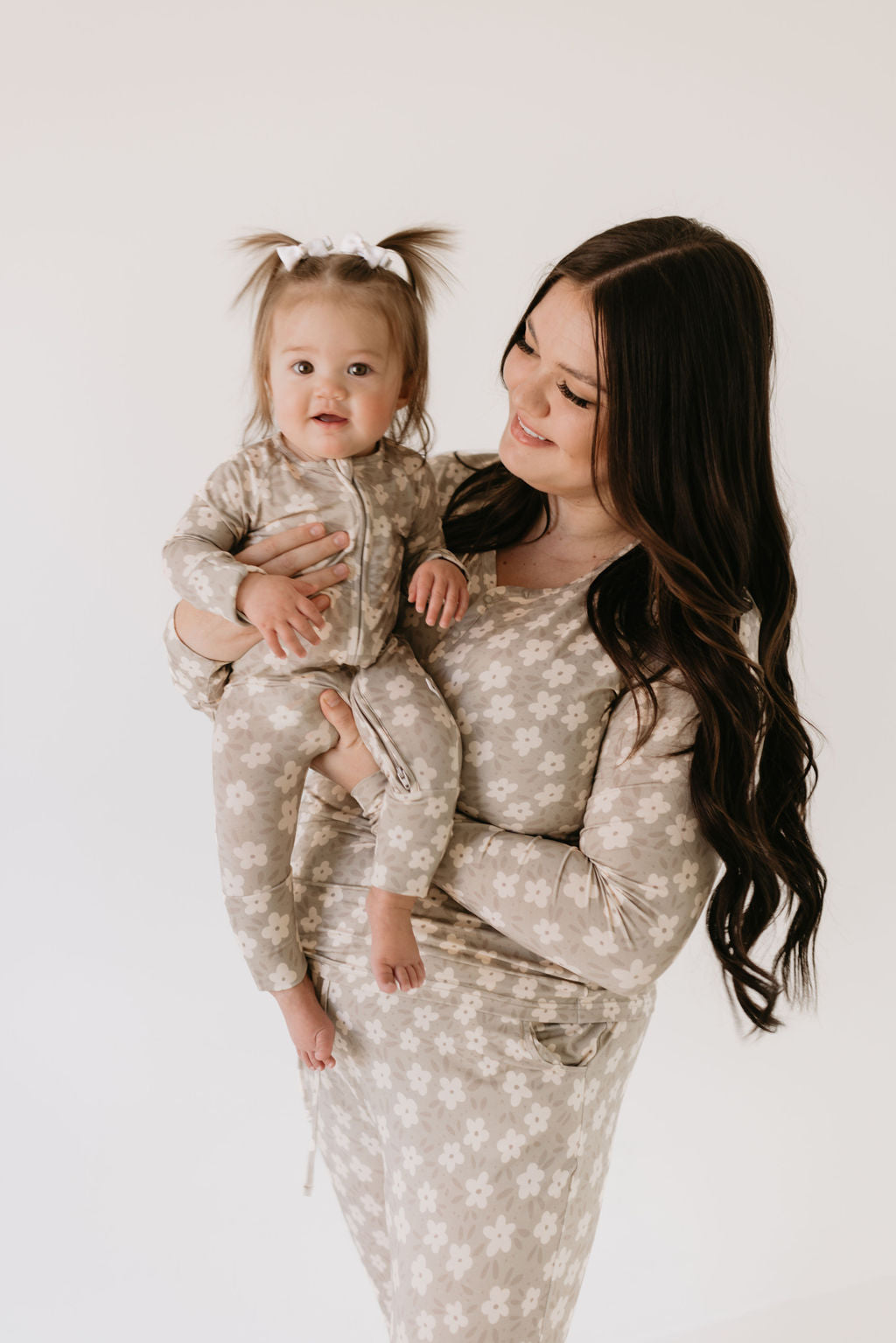 Bamboo Zip Pajamas | French Gray Floral