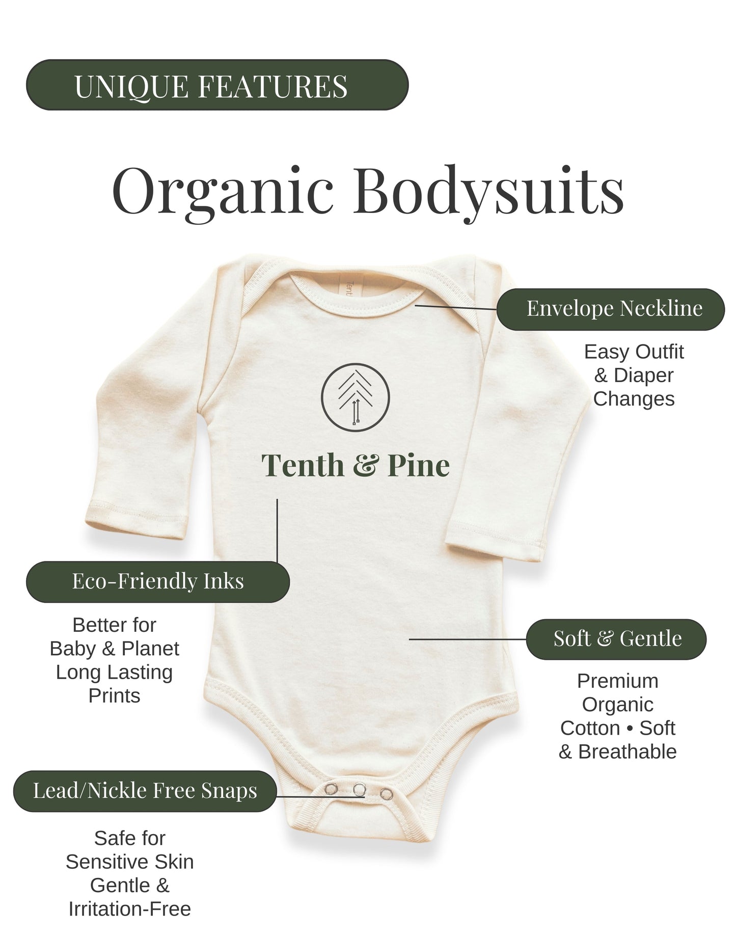 Half Birthday Organic Bodysuit Long Sleeve