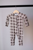 Bamboo Zip Pajamas Zipper Romper | Retro Floral