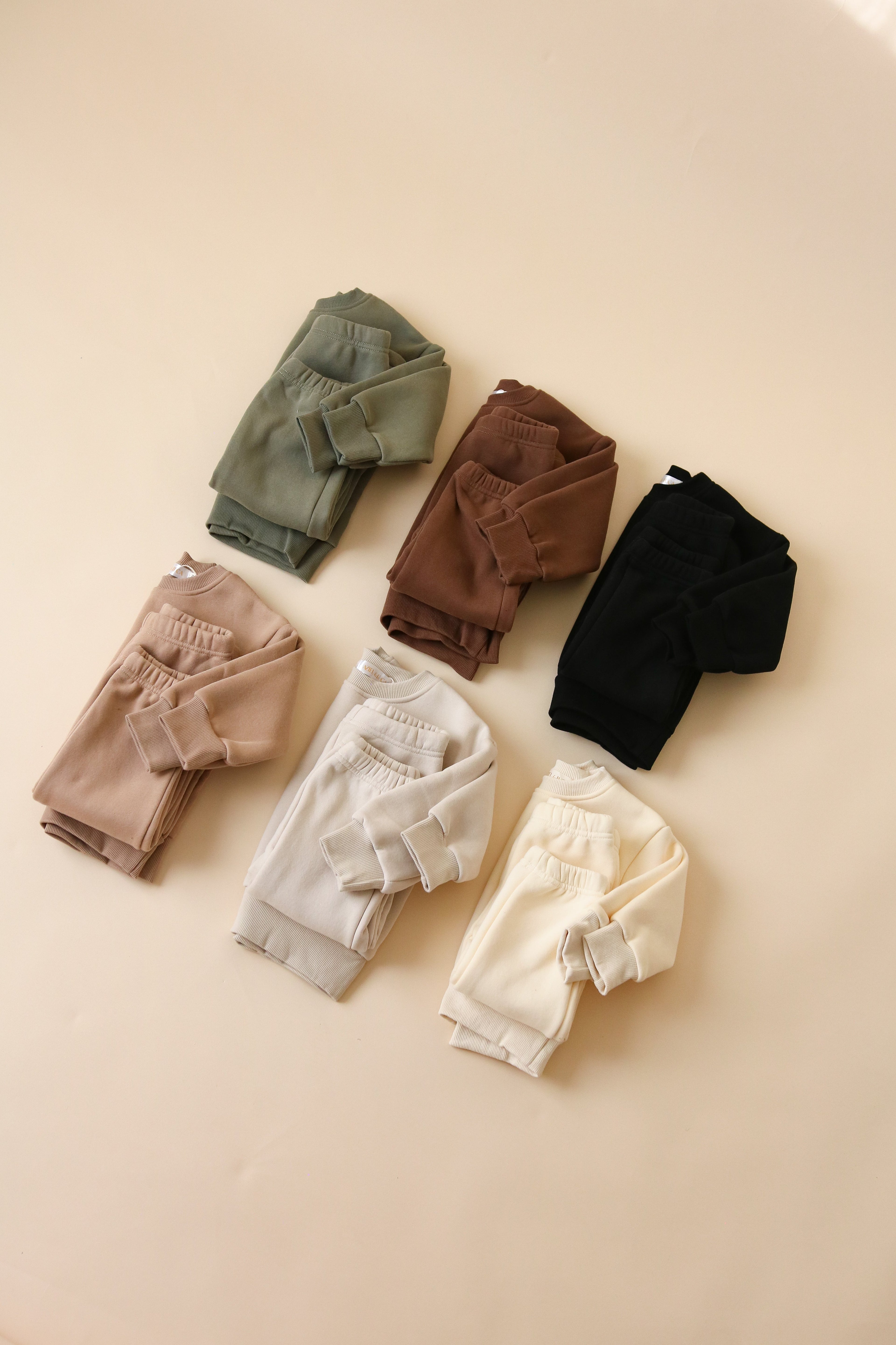 Baby Toddler Kids Fleece Sweat Set Outfit | Earthy Tones