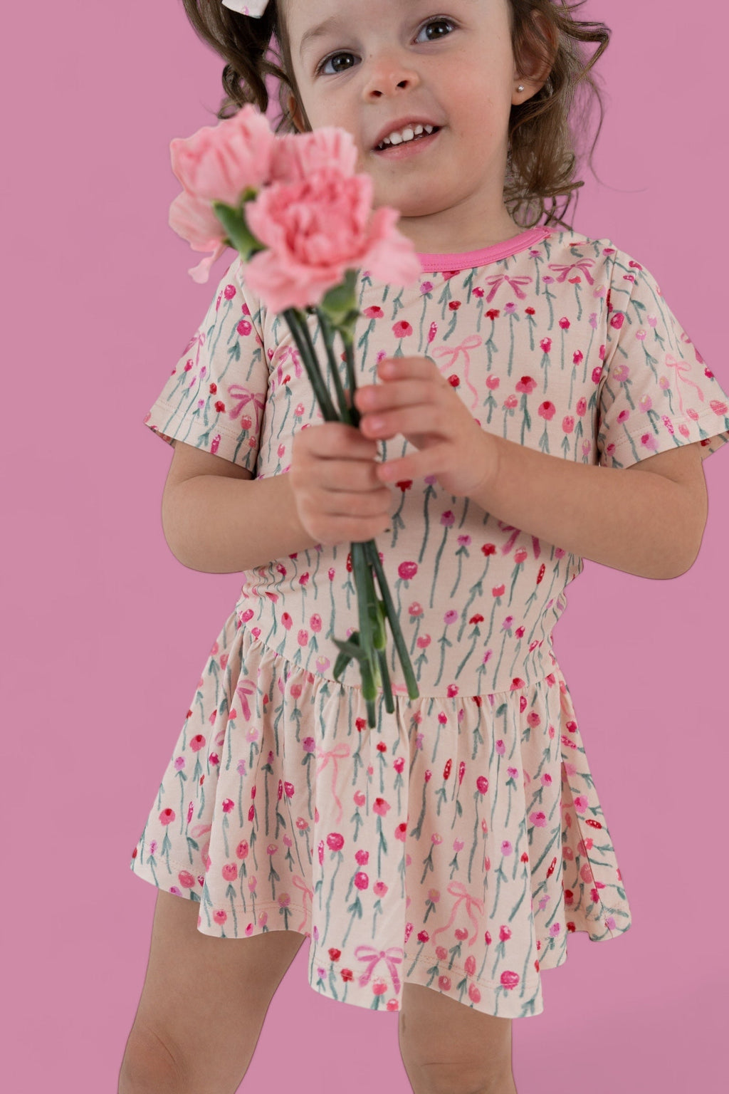 BLOOMS & BOWS DREAM FLORAL BODYSUIT DRESS