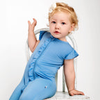 Azure Ruffle Zippy Zipper Romper