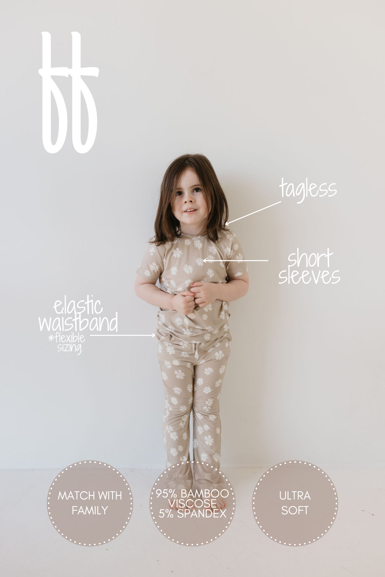 Toddler Short Sleeve Bamboo Lounge Set | Lazy Daisy