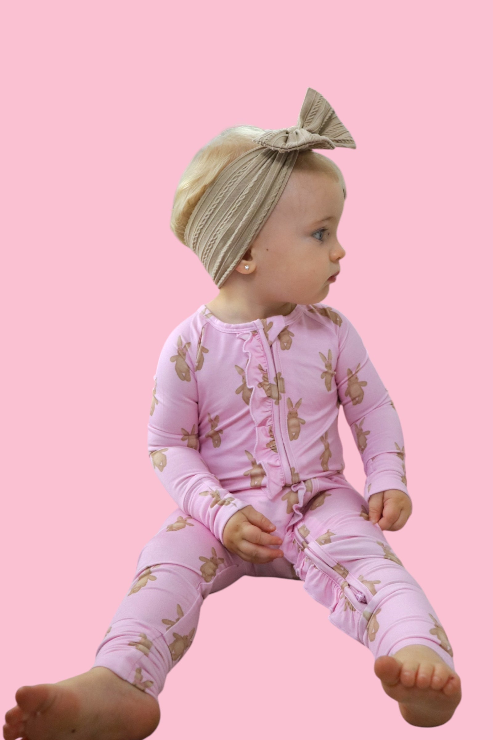 BLUSHIN' BUNNIES DREAM RUFFLE ZIPPER ROMPER