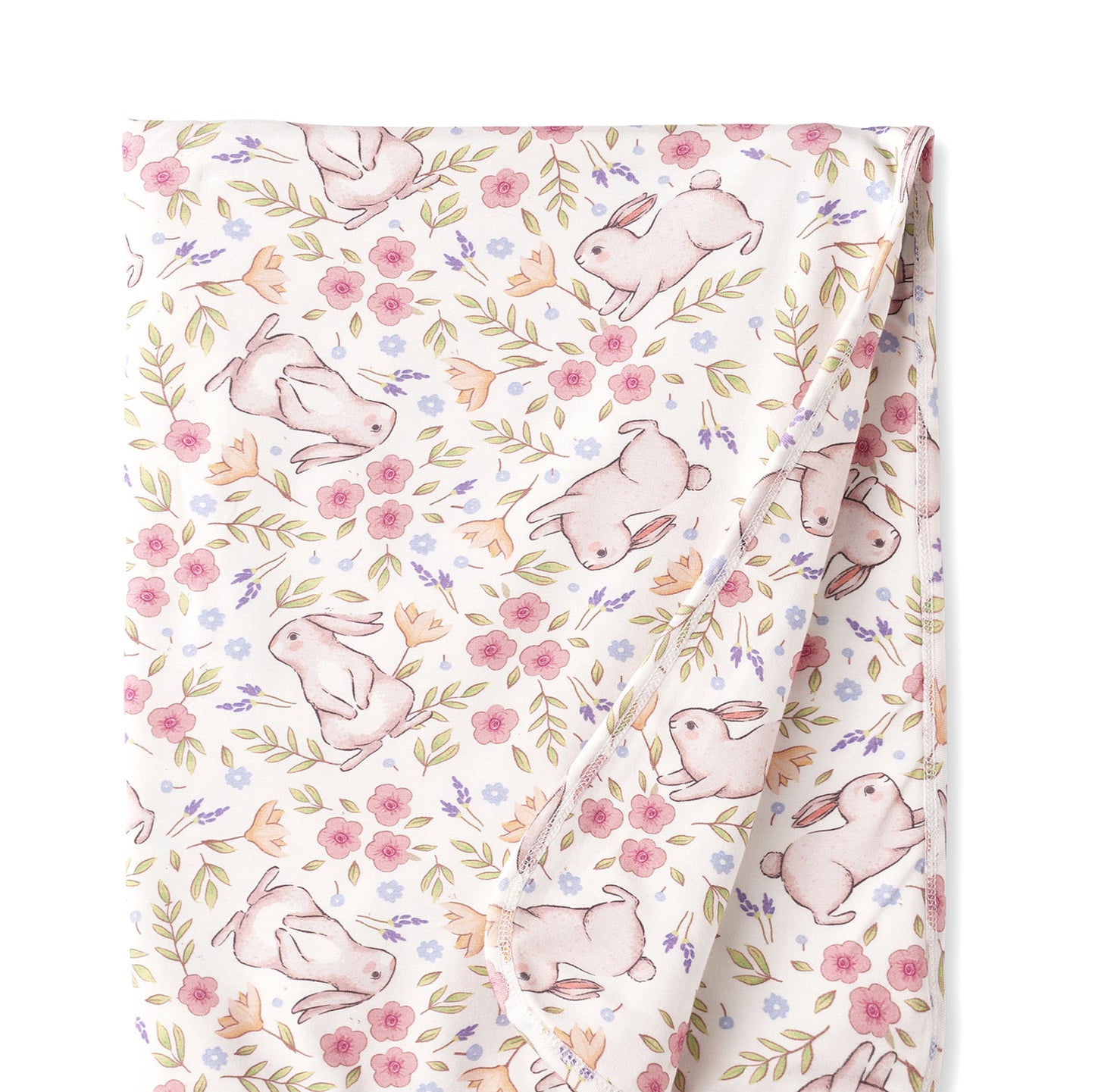 Bunny Blooms Bamboo Stroller Blanket for Baby Girls