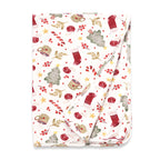 Holiday Baby Stroller Blanket – Soft Bamboo Christmas Wrap - Noel