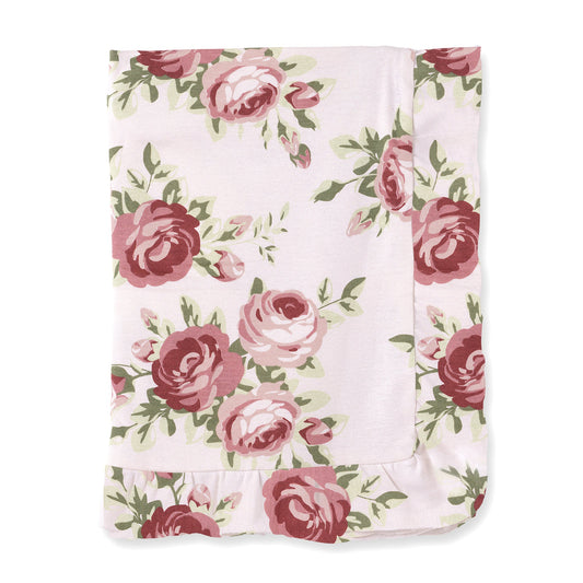 Cabbage Rose Stroller Blanket