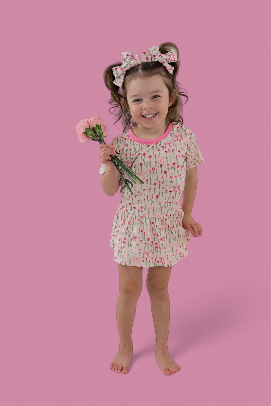 BLOOMS & BOWS DREAM FLORAL BODYSUIT DRESS