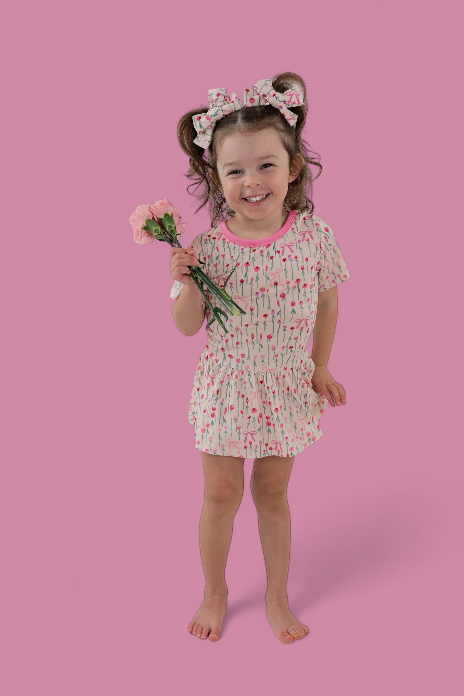BLOOMS & BOWS DREAM FLORAL BODYSUIT DRESS