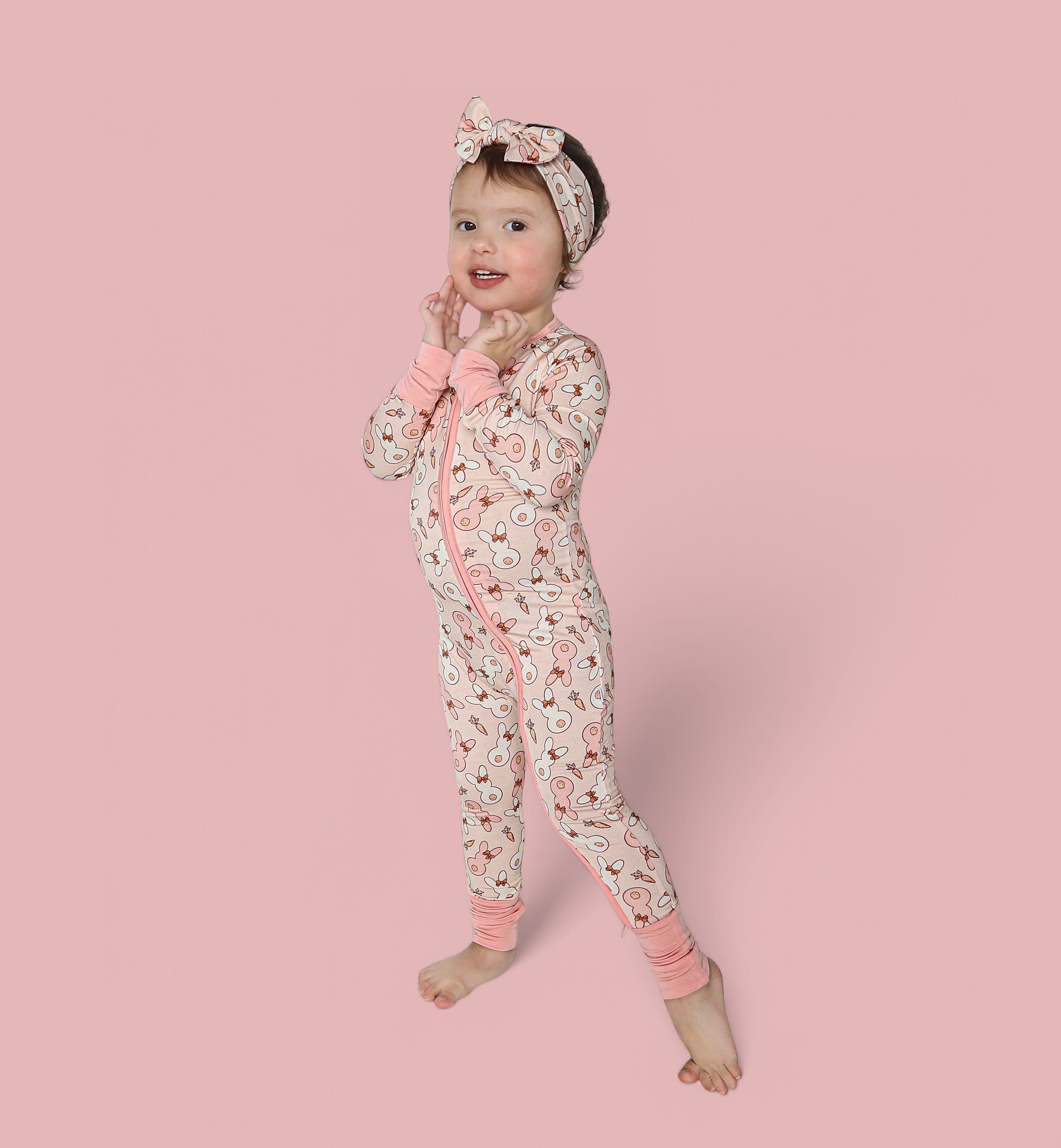 BUNNIES AND BOWS DREAM ZIPPER ROMPER