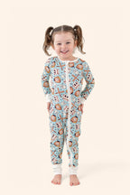 BASEBALL SMILEY DREAM ZIPPER ROMPER