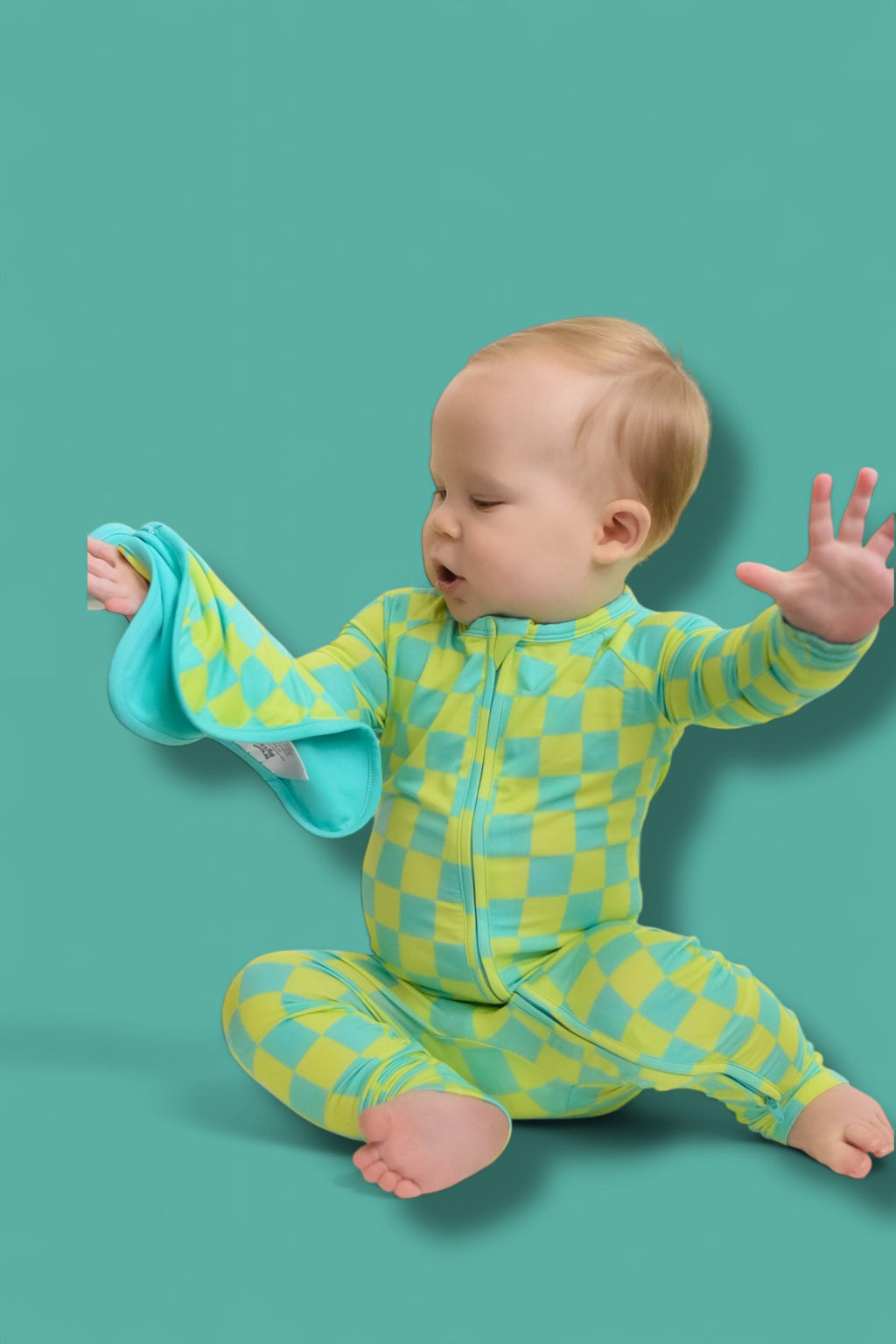 BE BOLD CHECKERS DREAM ZIPPER ROMPER