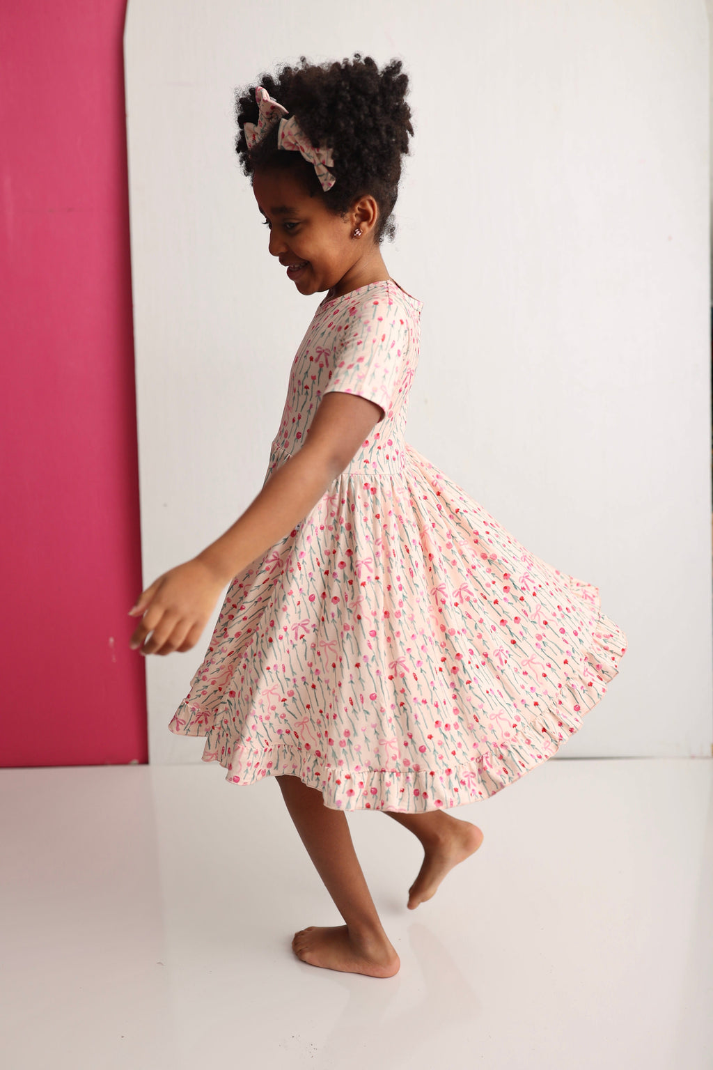 BLOOMS & BOWS FLORAL DREAM RUFFLE DRESS