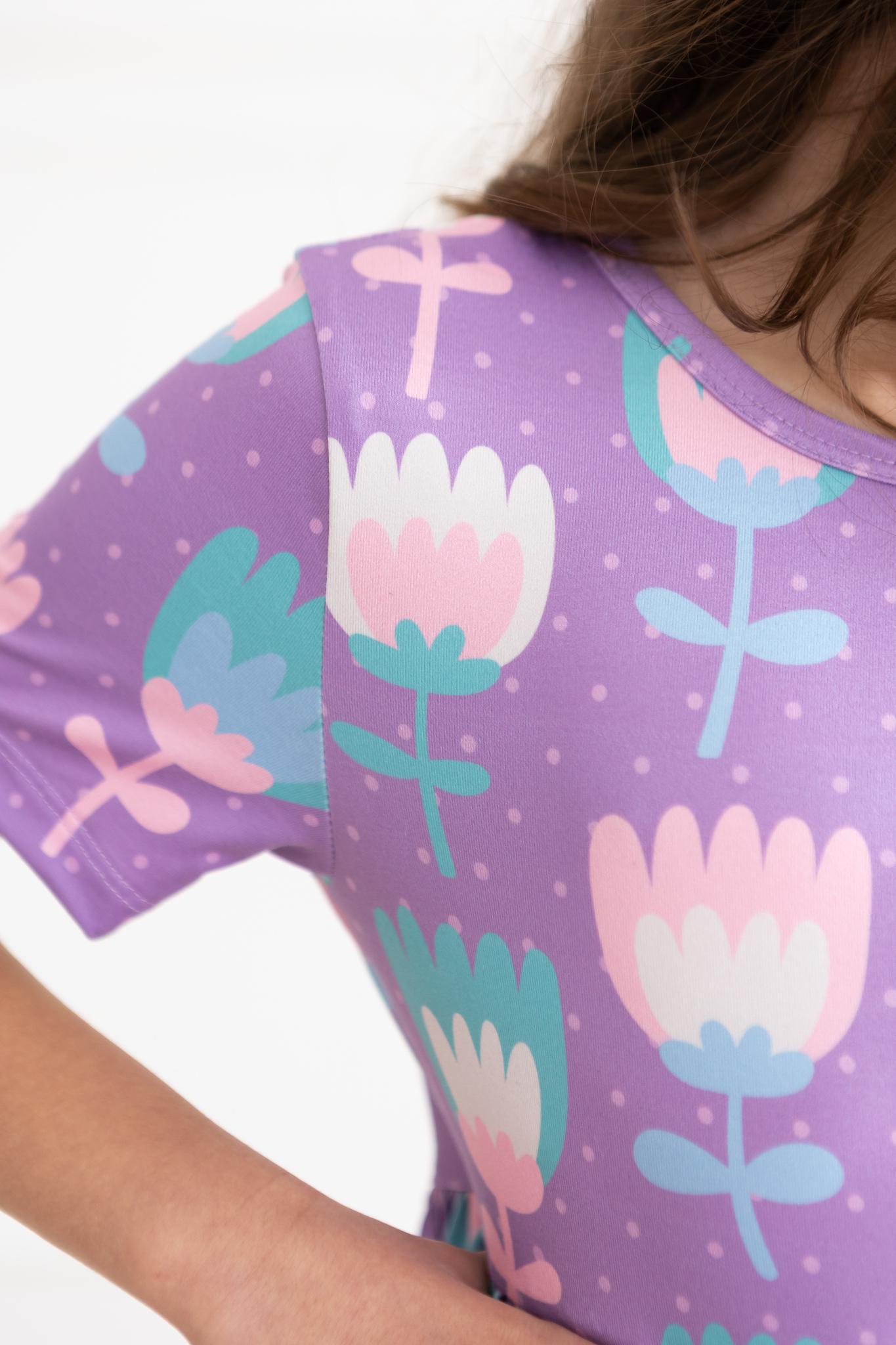 Too Cool Tulips Floral S/S Pocket Twirl Dress